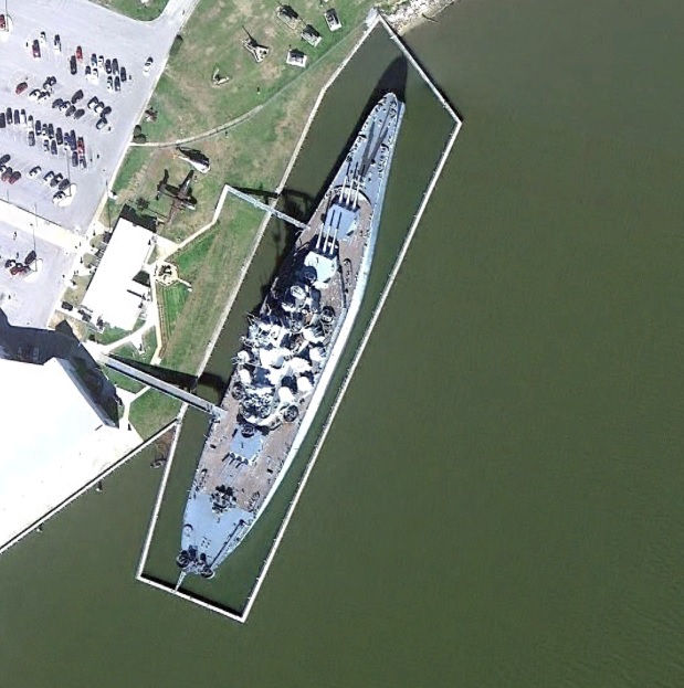 USS Alabama auf Google Earth