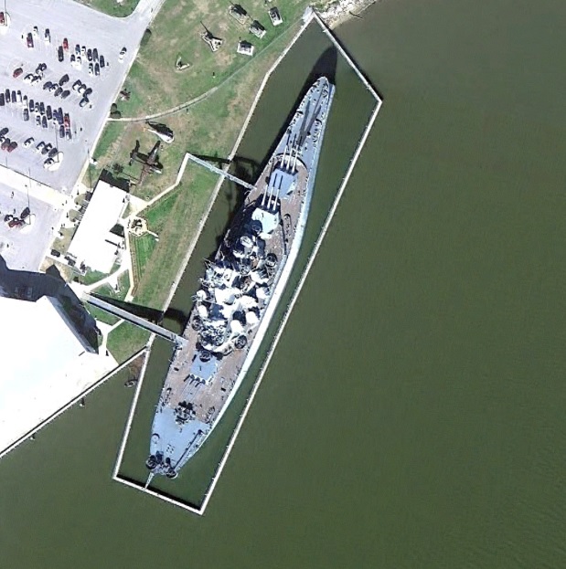 USS Alabama auf Google Earth USS Alabama auf Google Earth