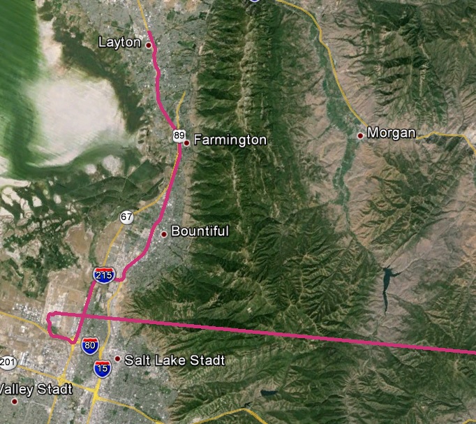 Landung in Salt Lake City und Fahrt nach Layton Landung in Salt Lake City und Fahrt nach Layton
