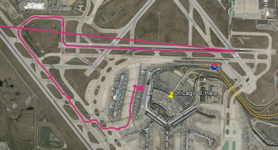Spazierfahrt auf dem Flughafen O`Hare Spazierfahrt auf dem Flughafen O`Hare